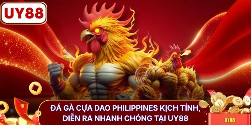 Đá gà cựa dao Philippines kịch tính, diễn ra nhanh chóng tại UY88