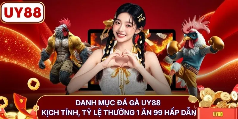 Danh mục đá gà UY88 kịch tính, tỷ lệ thưởng 1 ăn 99 hấp dẫn