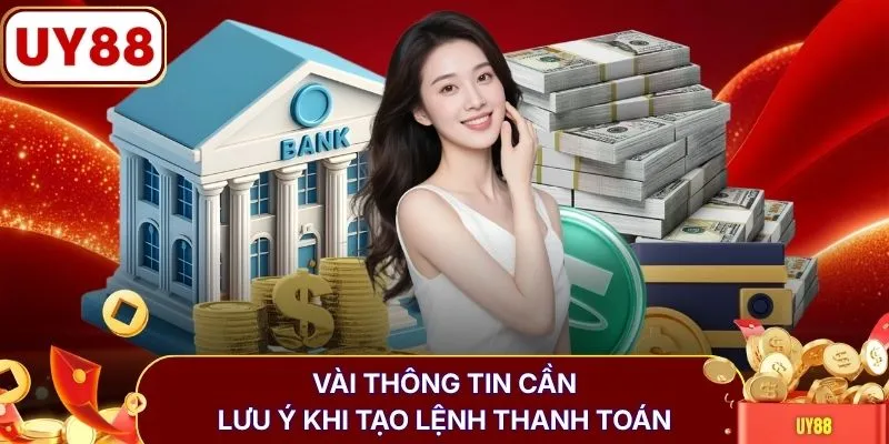 Vài thông tin cần lưu ý khi tạo lệnh thanh toán